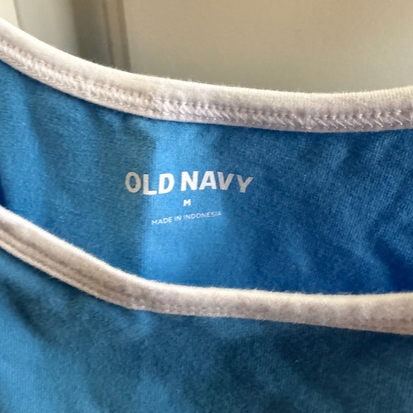 Old Navy Blue Cropped Tank with White Trim size M. Unlined. Sold out online - Picture 4 of 10